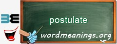 WordMeaning blackboard for postulate